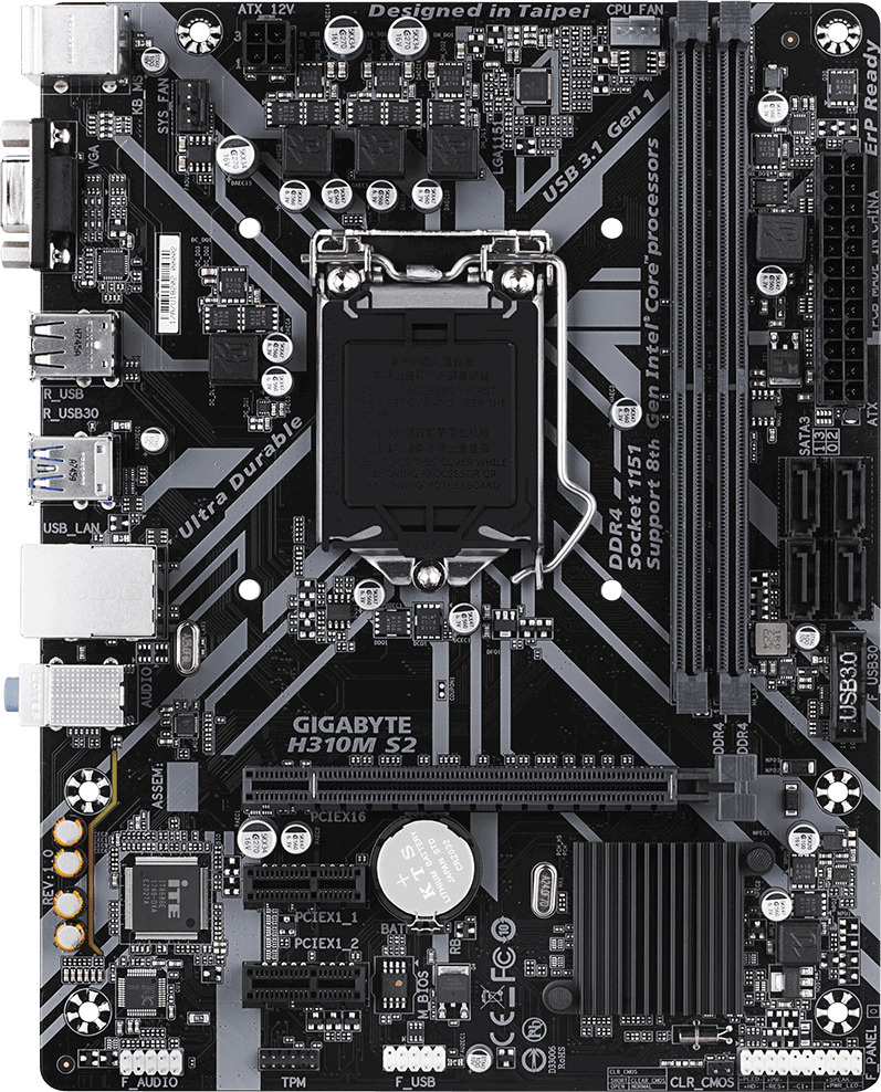 MB LGA1151v2 Gigabyte H310M S2,2xDDR4,10xUSB,4xSATAIII,mATX,PCIe16x,PCIE,VGA