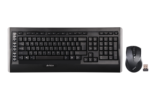 A4TECH 9300F (GR-152+G9-730FX) V-TRACK WIRELESS KEYBOARD+MOUSE SET USB BLACK US+RUSSIAN