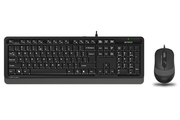 A4TECH FSTYLER F1010 (FM10+FK10) MULTIMEDIA SLEEK COMFORT KEYBOARD + MOUSE COMBO SET USB BLACK US+R