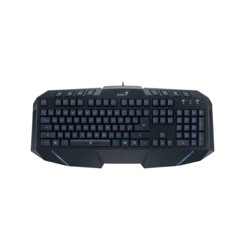 Keyboard Genius KB-G265 GAMING BLUE LED backlight 8 MULTIMEDIA KEYS 2xUSB ports HUB, USB RUS