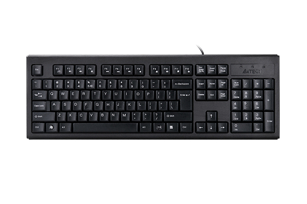 A4TECH KR-83 COMFORT USB ROUND EDGE KEYBOARD BLACK US+RUSSIAN