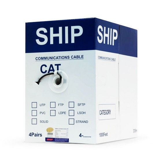 Кабель сетевой SHIP D135-P, Cat.5e, UTP, 30В, 4x2x1/0.51мм, PVC, 305 м/б