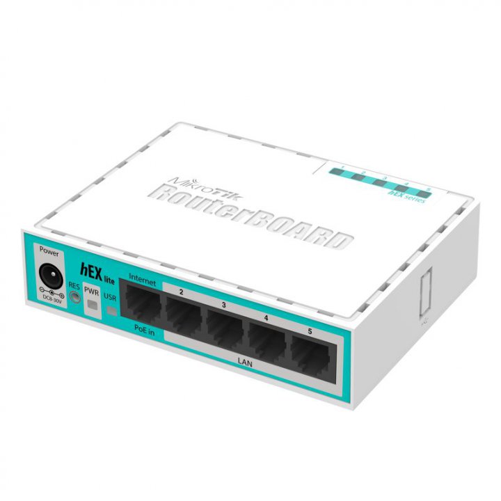 Маршрутизатор MIKROTIK RB750R2 hEX lite, без Wi-Fi, 5 портов LAN 100 Мбит/с, процессор QCA9533 850 МГц, ОЗУ 64 МБ, Flash 16 МБ