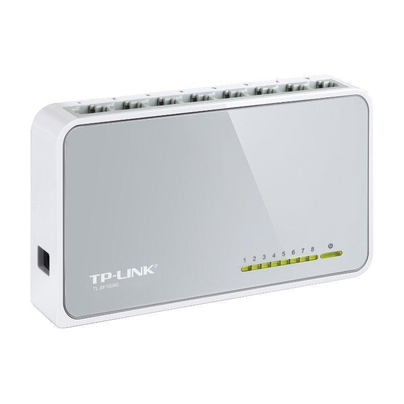 Коммутатор TP-Link TL-SF1008D, Миниатюрный, 8 портов 10/100M RJ45, Корпус пластик