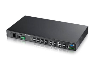 Коммутатор ZYXEL MGS-3712F, управляемый, 12 портов, L2+ Metro Gigabit Ethernet с 12 SFP-слотами из которых 4 совмещены с разъемами RJ-45