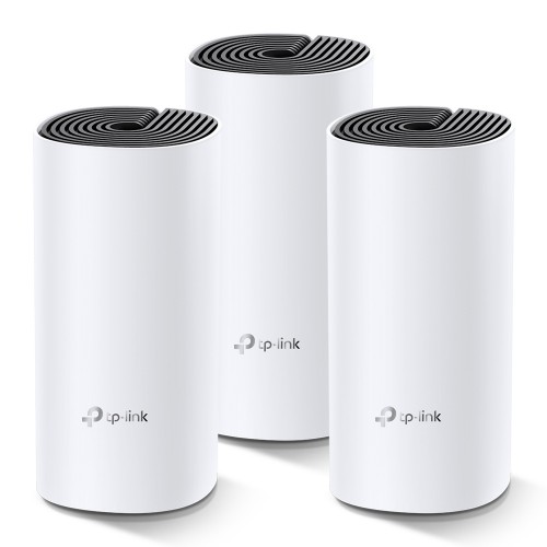 Беспроводная MESH-система Wi-Fi TP-Link Deco E4 (3 модуля), MESH, MU-MIMO, 802.11a/b/g/n/ac, 2.4ГГц/5ГГц, 1167 Мбит/с, 100 устройств, 260 кв.м