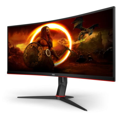 Монитор LCD 34" AOC CU34G2XP/BK, VA, Black, Curved, 3440x1440, 80M:1, 350cd/m2, 180Hz, 178/178, 1ms, 2xHDMI, 2xDP, 4USB3.0, Headphone-Out