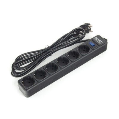 Сетевой фильтр SVC ZC6S-30M, 6 розеток, 3 метра, 220-250В, 10A, картонная коробка, чёрный