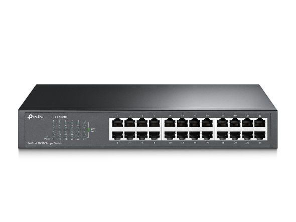 Коммутатор TP-Link TL-SF1024D, Настольный/19-дюймовый стоечный, 24 порта 10/100M RJ45, Корпус металл, 1U