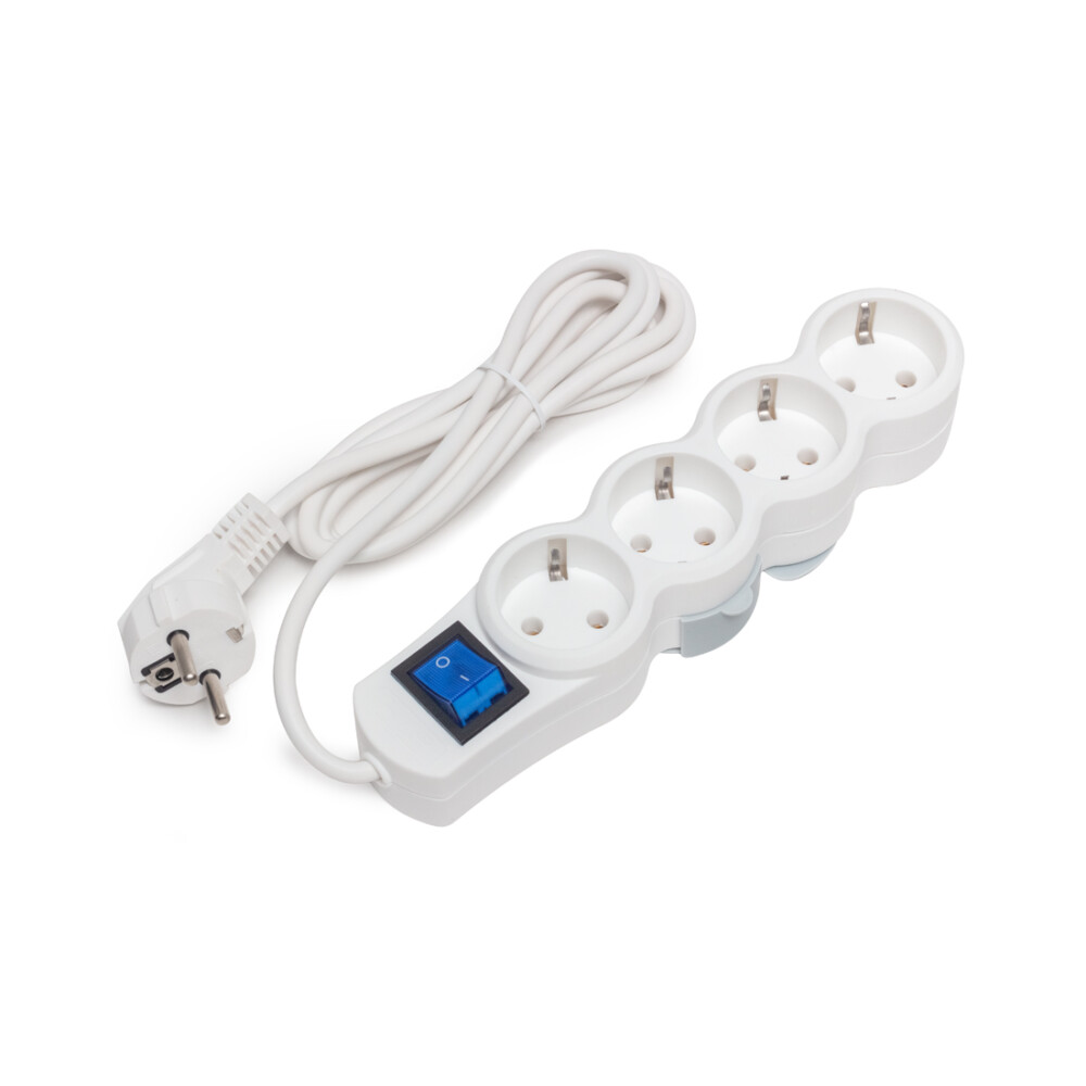 Сетевой фильтр SVC ZP4S-18M, 4 розетки, 1,8 метров, 220-250В, 10A, Полиэтиленовая упаковка, Белый