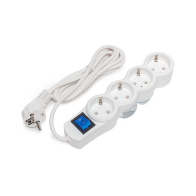 Сетевой фильтр SVC ZP4S-18M, 4 розетки, 1,8 метров, 220-250В, 10A, Полиэтиленовая упаковка, Белый