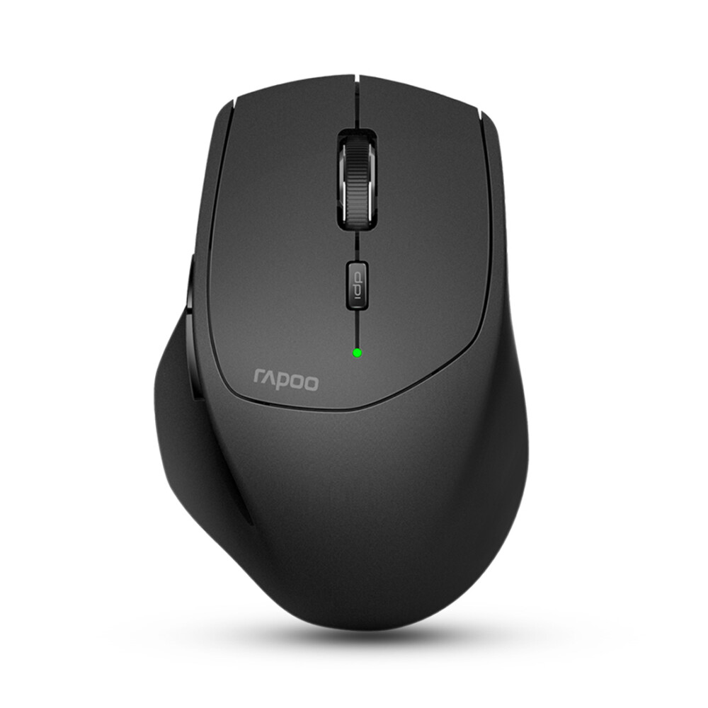 Компьютерная мышь Rapoo MT550, 1600dpi, Bluetooth 3.0/4.0, Беспроводной 2.4 ГГц, Эффективная дистанция 10 м., Батарейки в комплекте, 2 x AA, 7 х 10 х 4 см, Черный