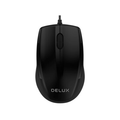 Компьютерная мышь Delux DLM-321OUB, Оптическая, USB, 1000 dpi, Длина провода 1,6м, Чёрный