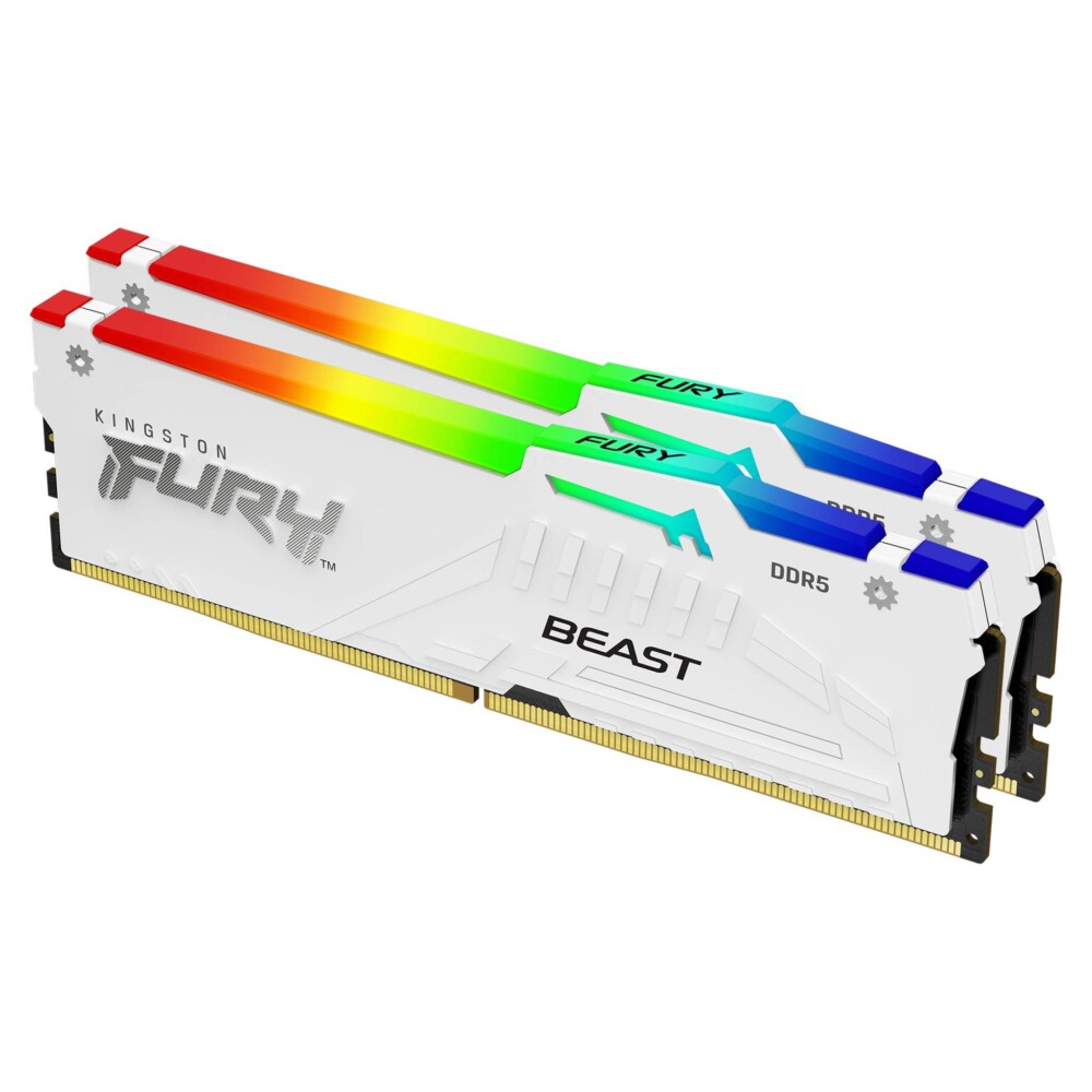 DDR5 32GB (2x16GB) PC-48000 (6000MHz) KINGSTON FURY BEAST WHITE RGB EXPO KF560C30BWEAK2-32