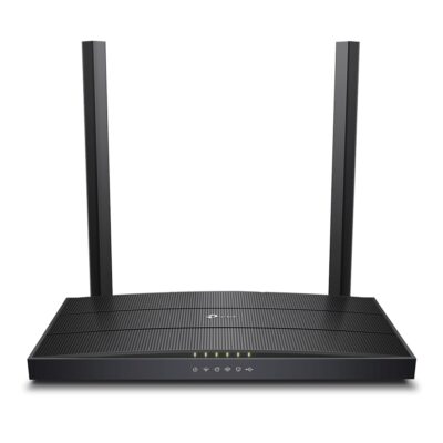 Модем TP-Link Archer VR400, 300 Мбит/с (2,4 ГГц) + до 867 Мбит/с (5 ГГц), 3xLAN 10/100/1000 Мбит/с RJ45, 1xLAN/WAN 10/100/1000 Мбит/с (RJ45), 1xRJ11, 1xUSB 2.0, 2 внешие антенны
