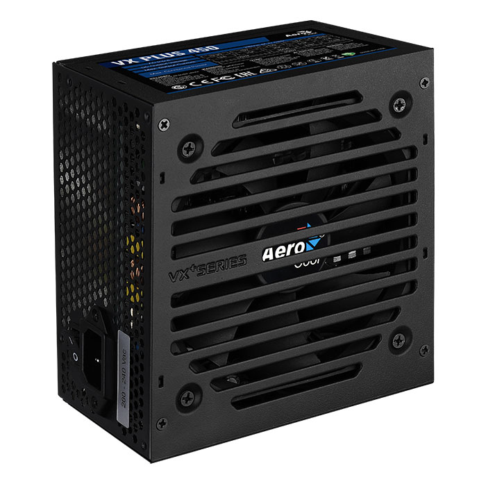 Блок питания Aerocool VX PLUS 450 , 450W, ATX, None-PFC, 20+4pin, 4+4pin, 2*Sata, 2*Molex, 1*FDD, 1*PCI-E 6pin, Вентилятор 12см, Кабель питания, Чёрный