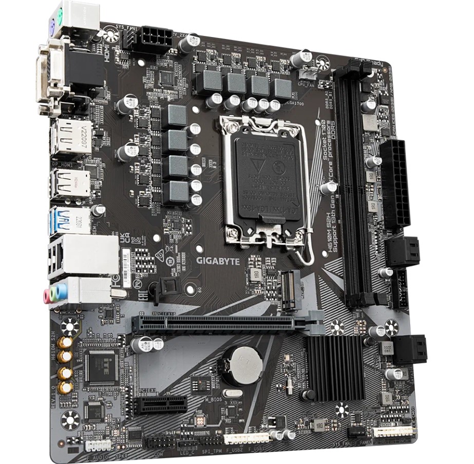 MB LGA1700 GIGABYTE H610M S2H,2xDDR5,12xUSB,4xSATAIII,mATX,M.2,PCIe16x, PCIe1x, HDMI,VGA,DVI,DP
