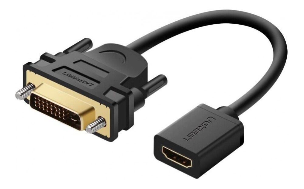 Конвертер UGREEN 20118, DVI male to HDMI female, 0.22м