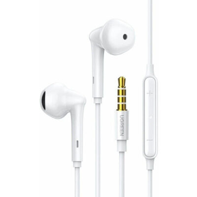 Наушники с микрофоном UGREEN EP101 60692, внутриканальные, проводные, 3.5mm, вакуумные, белые