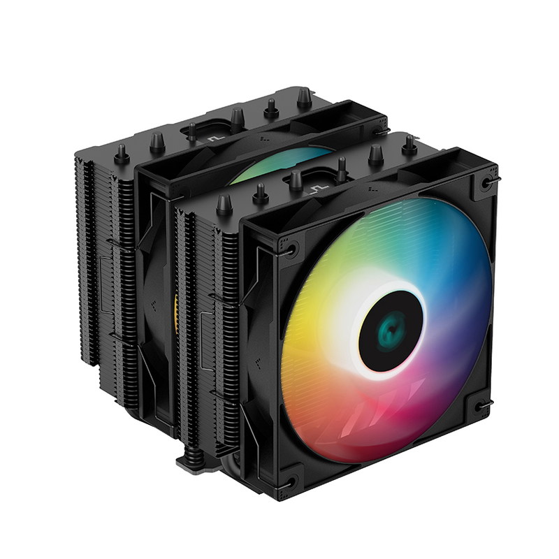 CPU cooler DEEPCOOL AG620 BLACK ARGB LGA115*/1700/1200/20*/AMD 2x120mm PWM fan,300-1850rpm,6HP
