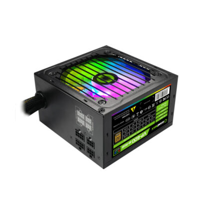 Блок питания Gamemax VP 600W RGB M, 213105500020, 600W, ATX, 80 Plus Bronze, APFC, 20+4 pin, 4+4pin, 5*Sata, 3*Molex, 2*PCI-E 6+2 pin, Вентилятор 12 см, Подсветка RGB, Кабель питания, Чёрный