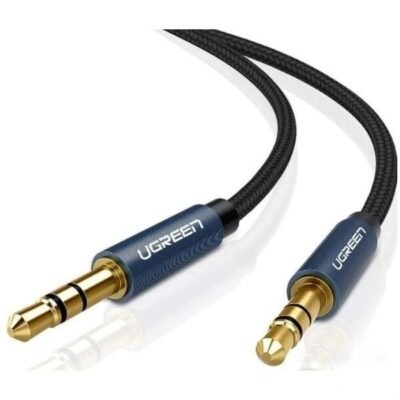 Кабель UGREEN AV112 10686, аудио Jack 3.5mm male to male, 1.5м, чёрно-синий