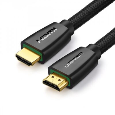 Кабель UGREEN HD118 40411, HDMI male to male, 3м, чёрный в оплётке