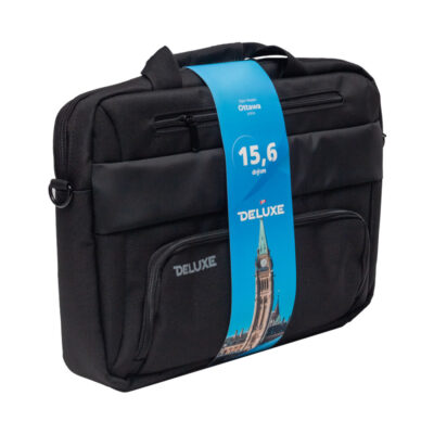 Сумка для ноутбука Deluxe Ottawa 15.6" (A7919), 15.6", Лёгкая, Усиленные ручки, Внешнее отделение на молнии, Органайзер, 2 внутренних отделения, карман на молнии, Уплотнённые стенки, Полиэстер, встроенный USB шнур, Чёрный