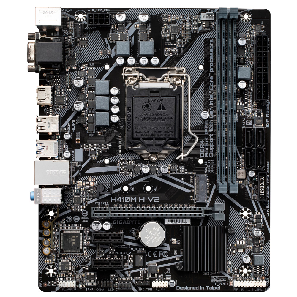 MB LGA1200 Gigabyte H410M H V2,2xDDR4,10xUSB,4xSATAIII,mATX,M.2,PCIe16x,PCIE,VGA, HDMI