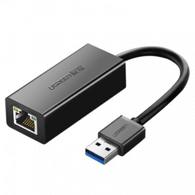 Сетевой адаптер UGREEN CR111 20256, USB to RJ45 10/100/1000Mbps, USB 3.0, чёрный