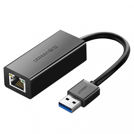 Сетевой адаптер UGREEN CR111 20256, USB to RJ45 10/100/1000Mbps, USB 3.0, чёрный