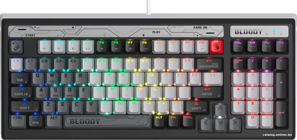 A4TECH BLOODY B950 LK LIBRA RGB GAMING WARRIOR BLUE ORANGE SWITCH KEYBOARD USB US+RUSSIAN