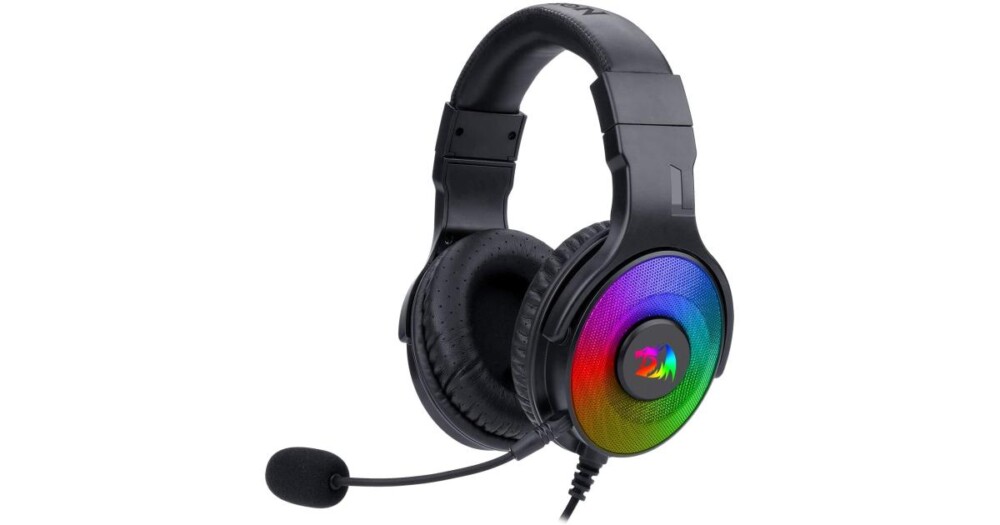 Наушники игровые Redragon Pandora H350 (с микрофоном, накладные, проводные, mini jack 3.5 stereo, USB 2.0,RGB подсветка, черный)
