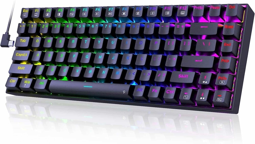 Клавиатура игровая проводная механическая Redragon Phantom K629-RGB (84 кл,Red switch, RGB подсветка, черная)