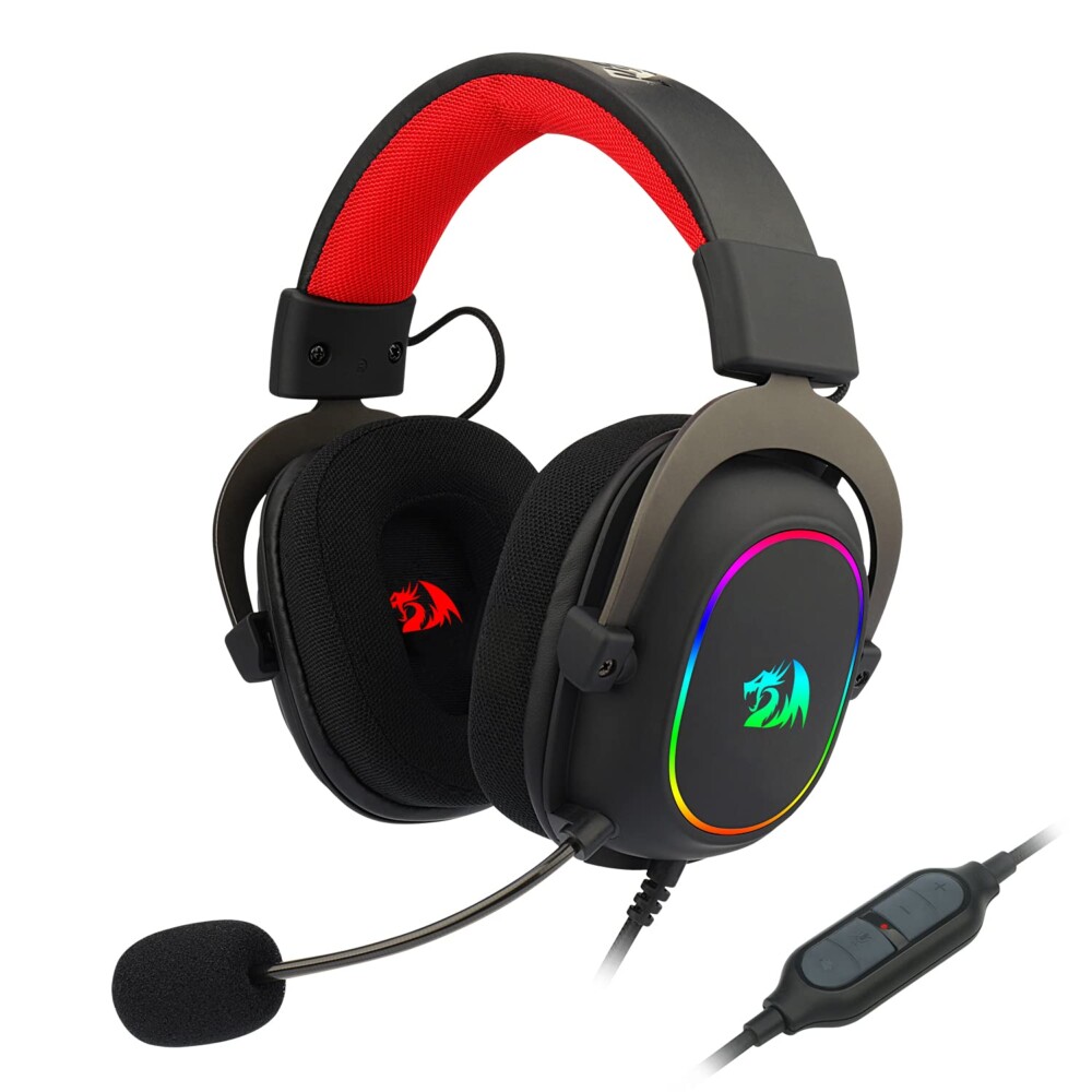 Наушники игровые Redragon Zeus X RGB H510-RGB (с микрофоном, накладные, проводные. only USB.RGB подсветка, черный)