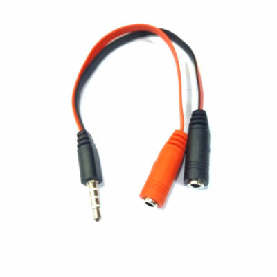 Переходник SOMIC Jack 3.5mm x2 female to Jack 3.5mm male, чёрно-красный