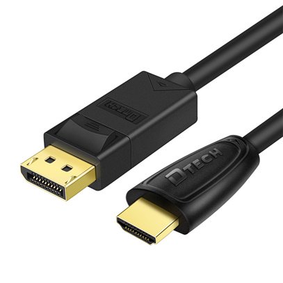 Кабель DTECH CU0305 DisplayPort male to HDMI male, 3м, чёрный