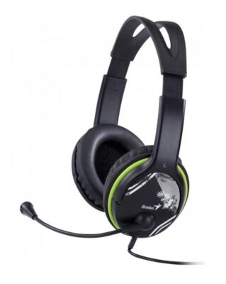 Наушники с микрофоном Genius HS-400A, 2xJack, 20Hz-20kHz, 113dB/-54dB, черные
