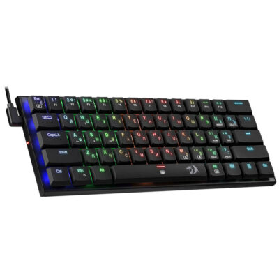 Клавиатура игровая проводная механическая Redragon Anivia K614RGB (61 кл, Red switch, RGB подсветка, черная)