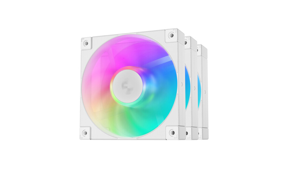 Cooler for PSU/CASE DEEPCOOL FD12 WH(3 IN 1 SET) ARGB PWM HDB WHITE 500-2050rpm 120mm
