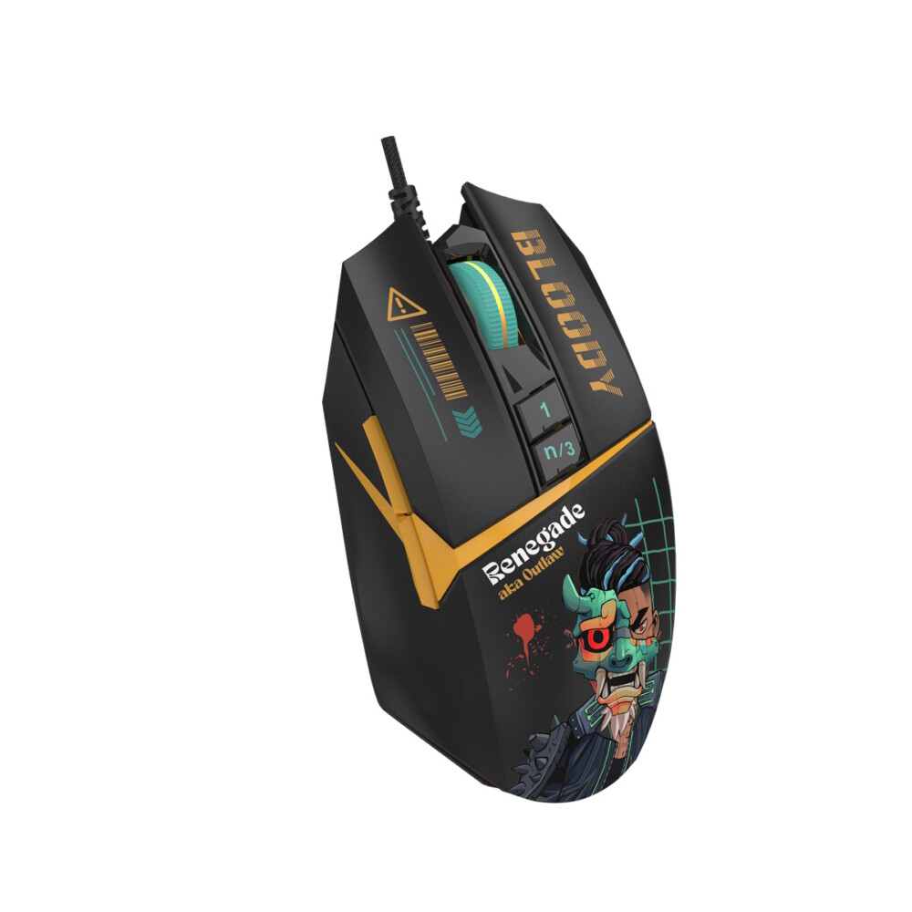 A4TECH BLOODY SAVAGE IMPACT W63 MAX RENEGADE MIDNIGHT GAMING MOUSE 12000CPI RGB BLACK USB
