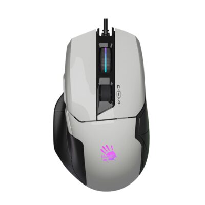 A4TECH BLOODY W70 MAX GAMING MOUSE 10000CPI PANDA WHITE RGB METAL FEET ACTIVE USB BLACK