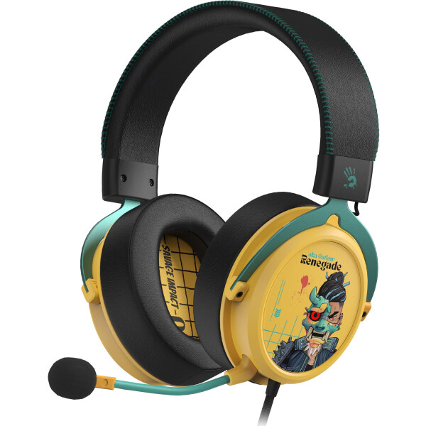 Наушники с микрофоном A4Tech BLOODY SAVAGE IMPACT M595 RENEGADE SUNSET USB YELLOW