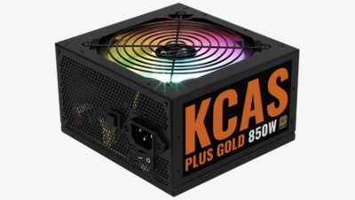 Блок питания Aerocool KCAS PLUS GOLD 850W RGB, 850W, ATX, Gold, APFC, 20+4pin, 2*4+4pin, 8*Sata, 4*Molex, 3*PCI-E 6+2pin, Вентилятор 12 см, Кабель питания, Чёрный