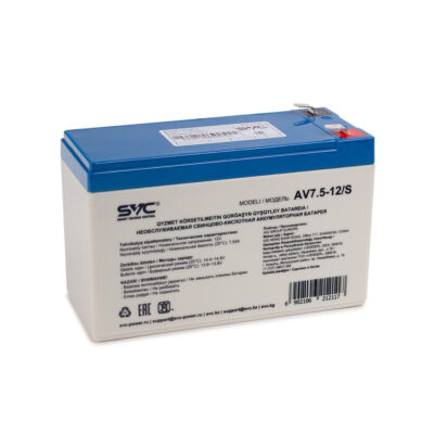 Аккумулятор SVC AV7.5-12/S, для ИБП, Свинцово-кислотный, 12В 7.5 Ач, Вес: 2,2 кг, Размер в мм.: 151*65*100