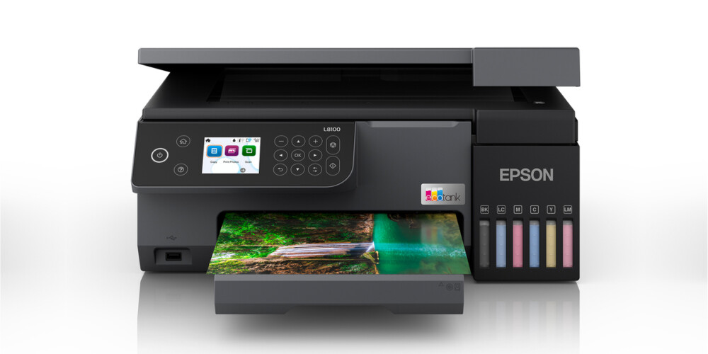 МФУ 3-1 струйное 6-х цветное А4 Epson EcoTank L8100 (A4, СНПЧ 6color, (Black 22ppm/ Colour 22ppm), printer 5760x1440 dpi, scaner 4800x1200 dpi, USB, Wi-Fi,сетевой) (6 конт.Epson 108: BK,C,M,Y,Lc,LM (ресурс до 2600 ч-б/4100 стр А4 )