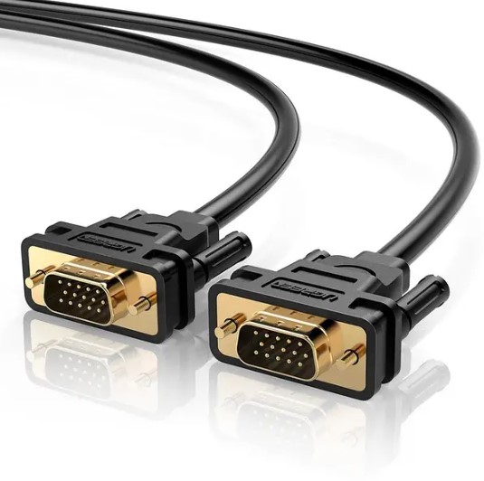 Кабель UGREEN VG101 11631, VGA male to male, 3м, чёрный