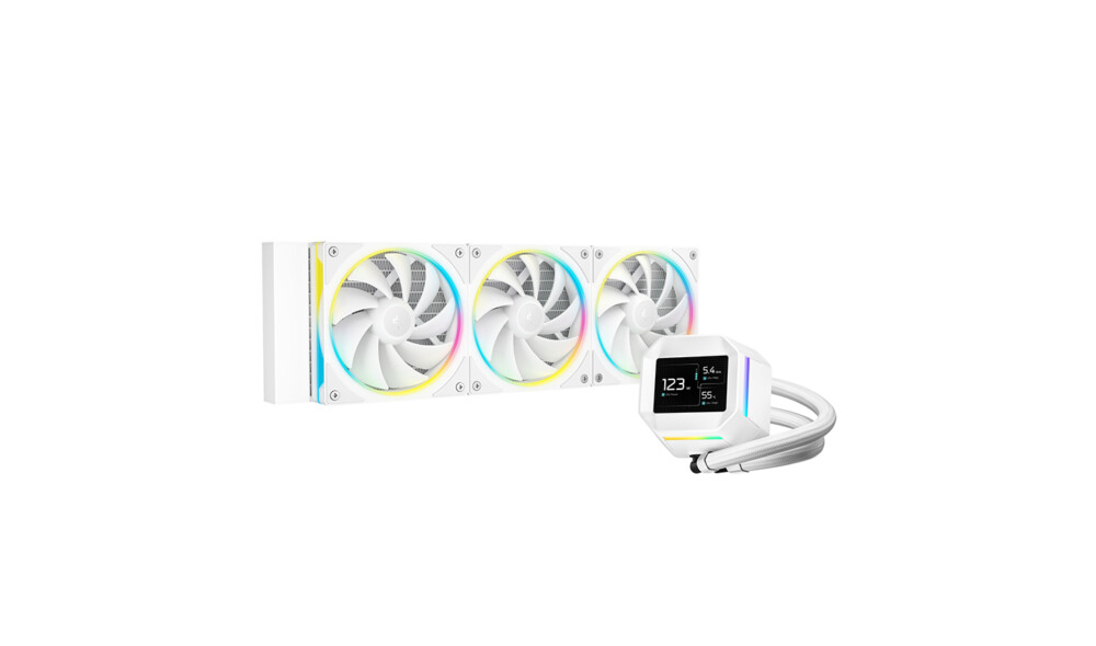 DEEPCOOL LM360 WH WHITE ARGB 120*3 FL12 SE FAN, 2.4" IPS DISPLAY, LGA20xx/1700/1200/115*/AMD