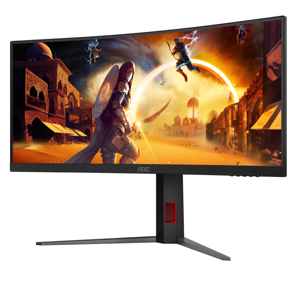 Монитор LCD 34" AOC CU34G4, Fast VA, Black, Curved, 180Hz, 3440x1440, 80M:1, 300cd/m2, 178/178, 0.5ms, 2xHDMI, DP, Выход на наушники