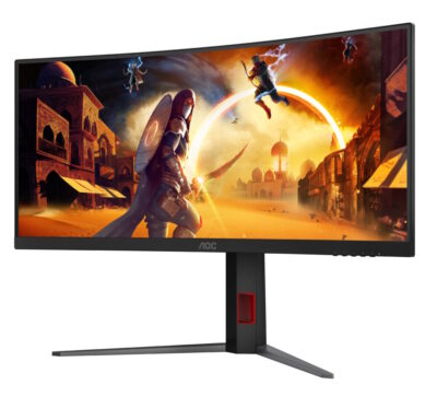 Монитор LCD 34" AOC CU34G4, Fast VA, Black, Curved, 180Hz, 3440x1440, 80M:1, 300cd/m2, 178/178, 0.5ms, 2xHDMI, DP, Выход на наушники